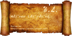 Wéner Lóránt névjegykártya